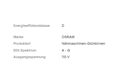 Osram 6822 Nähmaschinen-Glühbirnen 140/110V 6...10W 10/6. E14 - A&T Onlineshop