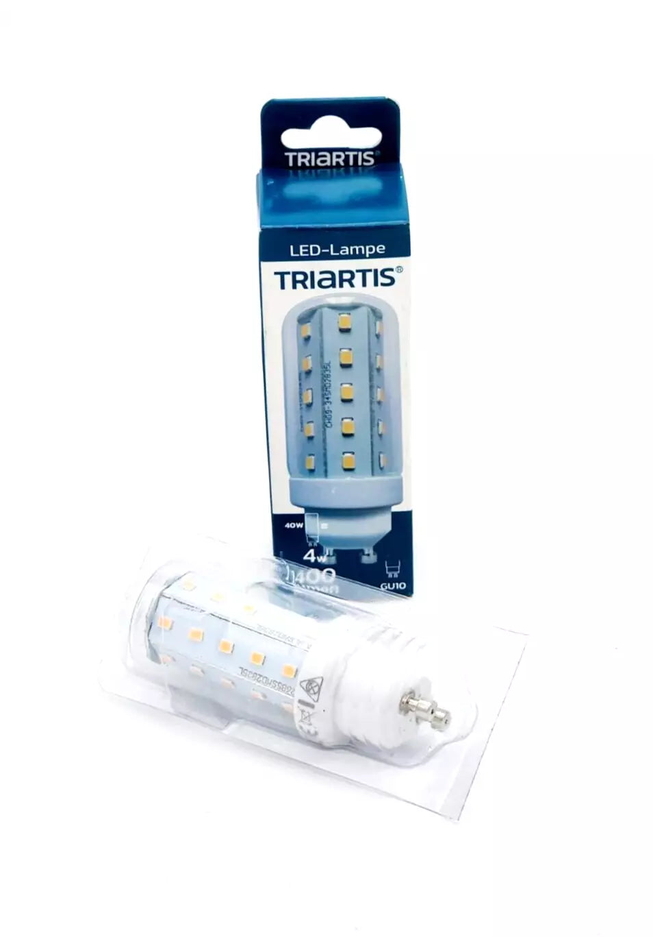 Triartis 610020 LED-Lampe Kolben-Röhren-Form 4W=40W 30x80mm GU10 klar warmweiss - A&T Onlineshop