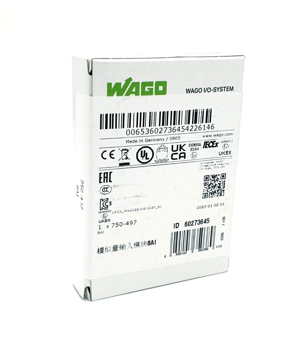 Wago 750-497 8-Kanal-Analogeingang DC 0 … 10 V/±10 V Single-Ended - A&T Onlineshop