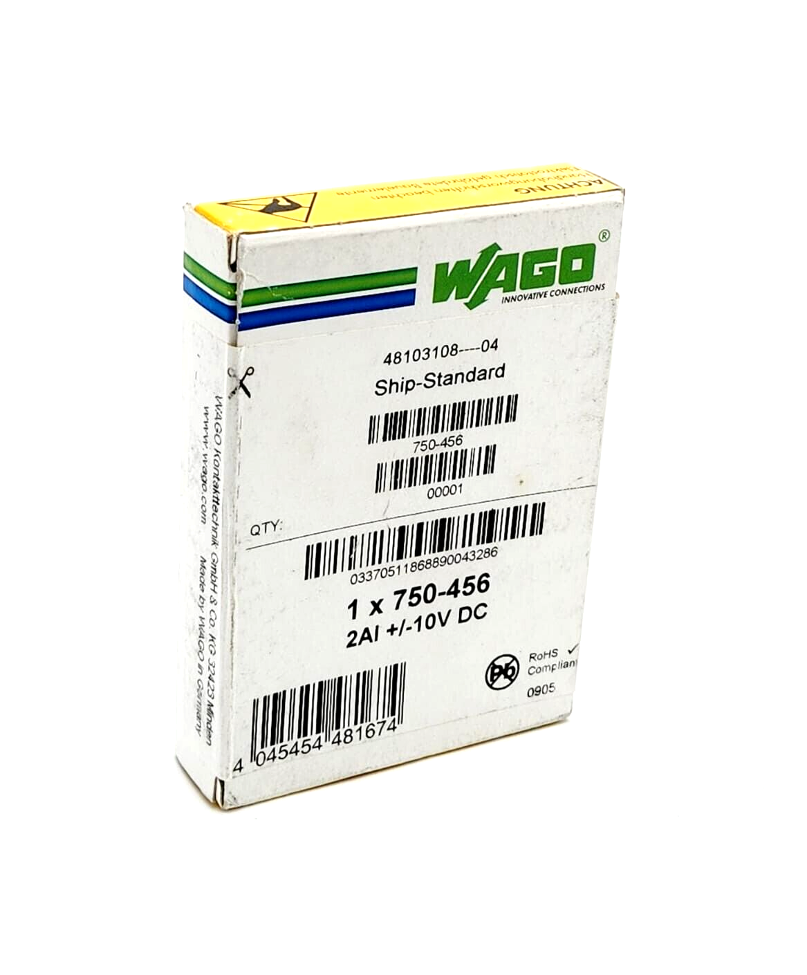 Wago 750-456, 2-Kanal-Analogeingang, DC ±10 V, Differenzeingang - A&T Onlineshop