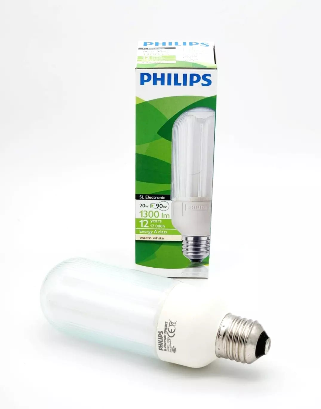 Philips 543004 SL-Electronic 20W=90W 827 E27 ES 154x51mm warmweiss 12years - A&T Onlineshop