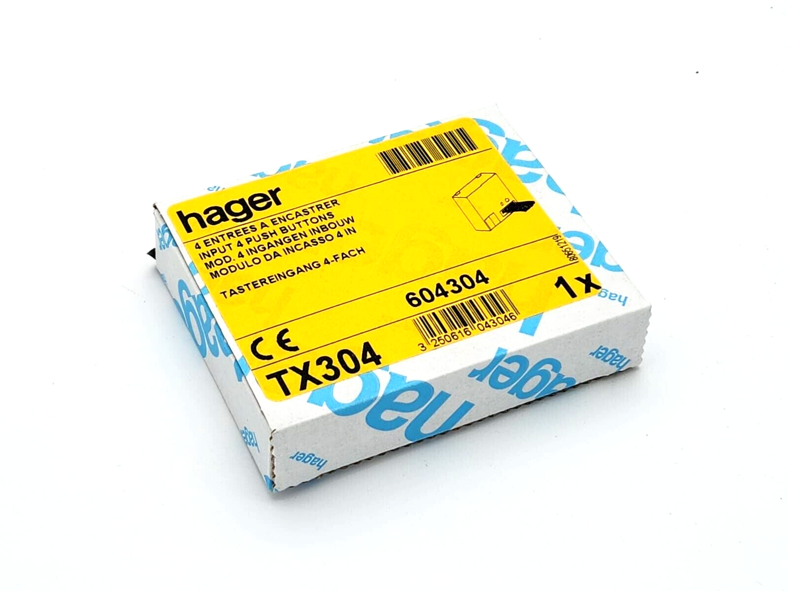 Hager TX304 EIB-Tastereingang 4f UP tebis, KNX TP, 604304 - A&T Onlineshop