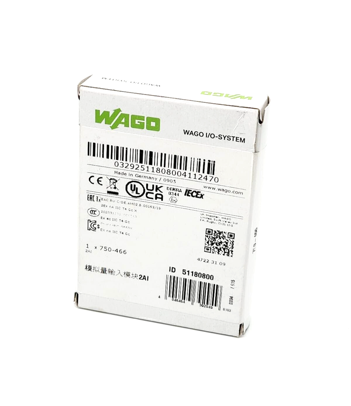 Wago 750-466, 2-Kanal-Analogeingang, 4 … 20 mA, Single-Ended - A&T Onlineshop