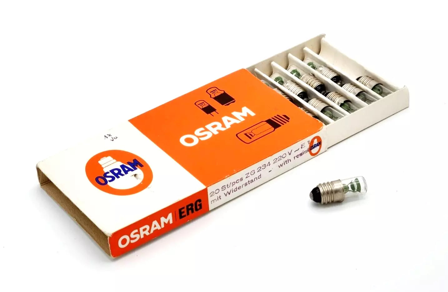 Osram ERG ZG234 Glimmlampe 10x28 mm E10 230V mit Widerstand - A&T Onlineshop