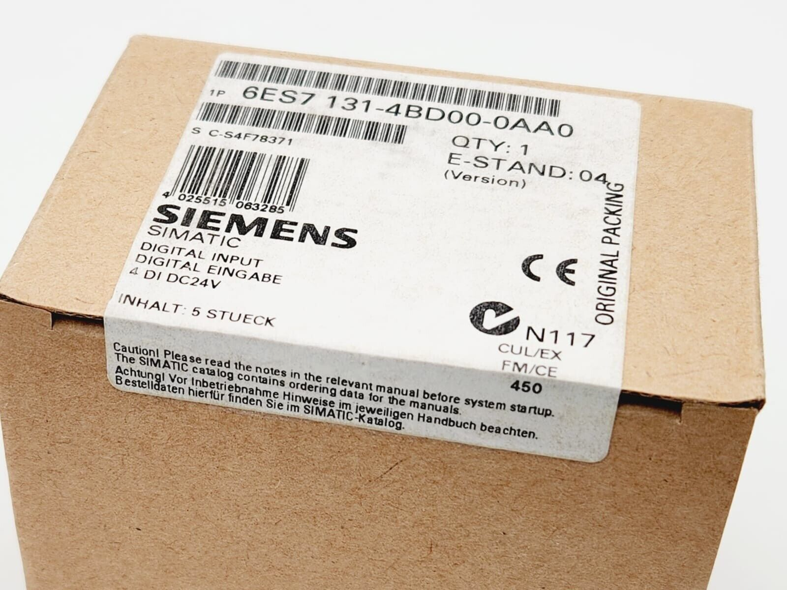 Siemens 6ES7131-4BD00-0AA0 SIMATIC DP 5 Elektronikmodule, Inhalt: 5 Stück - A&T Onlineshop