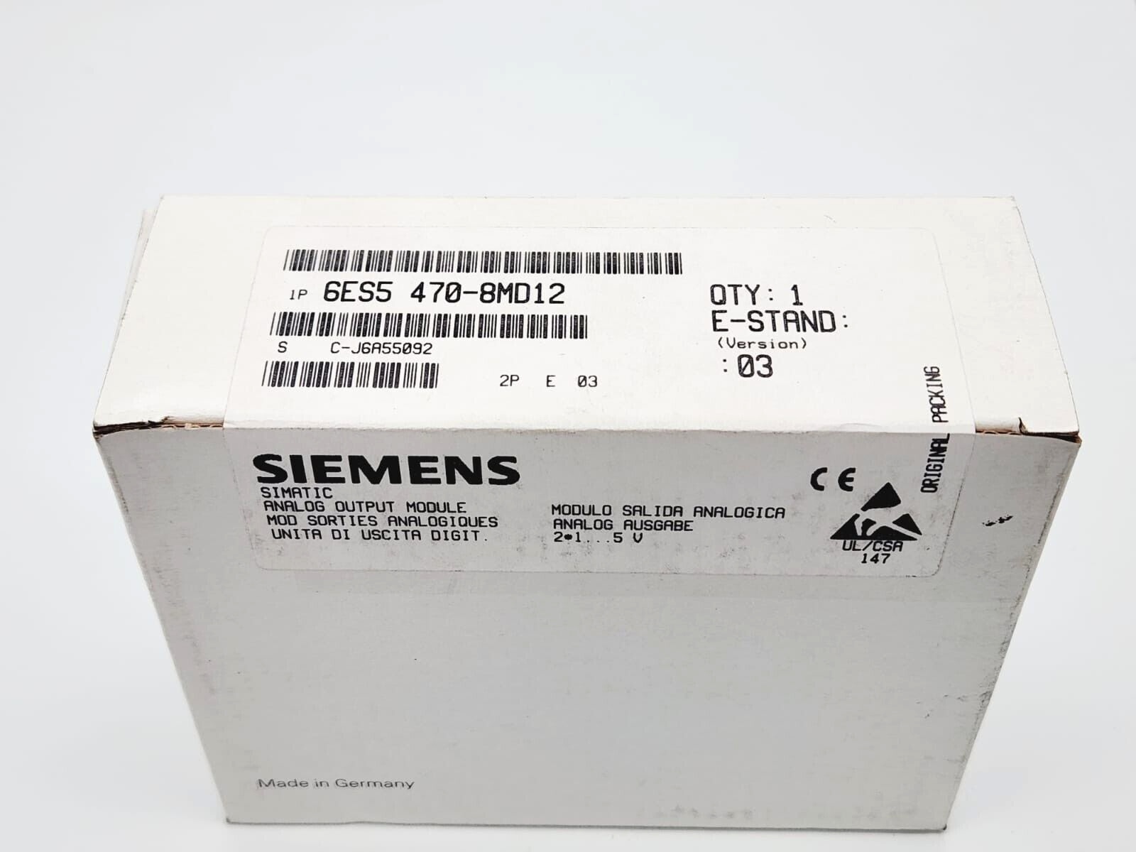 Siemens 6ES5470-8MD12 SIMATIC S5 Analogausgabe 470 - A&T Onlineshop