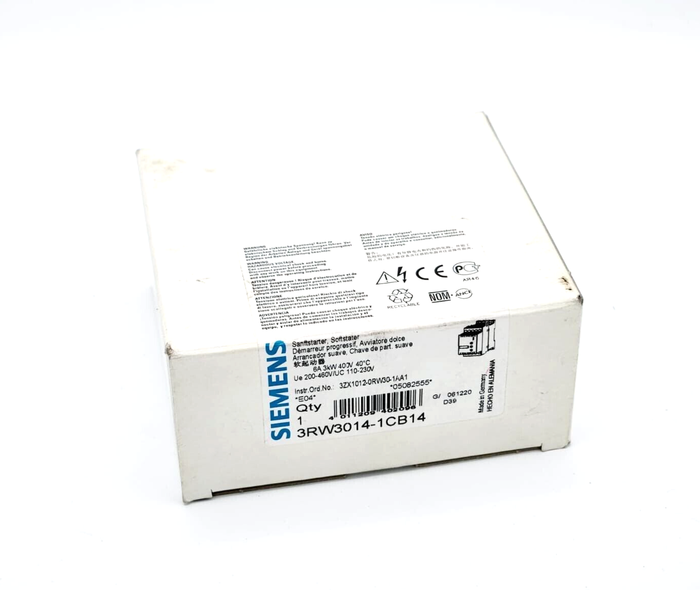 Siemens 3RW3014-1CB14 SIRIUS SANFTSTARTER, S00, 6A, 3KW/400V - A&T Onlineshop