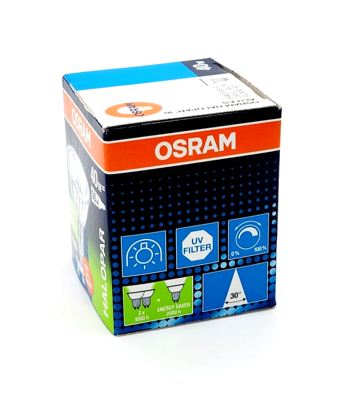 Osram 64823 ALU ES FL 230V 40W=50W GU10 FLOOD 30° HALOPAR 16 ES ENERGY SAVER - A&T Onlineshop