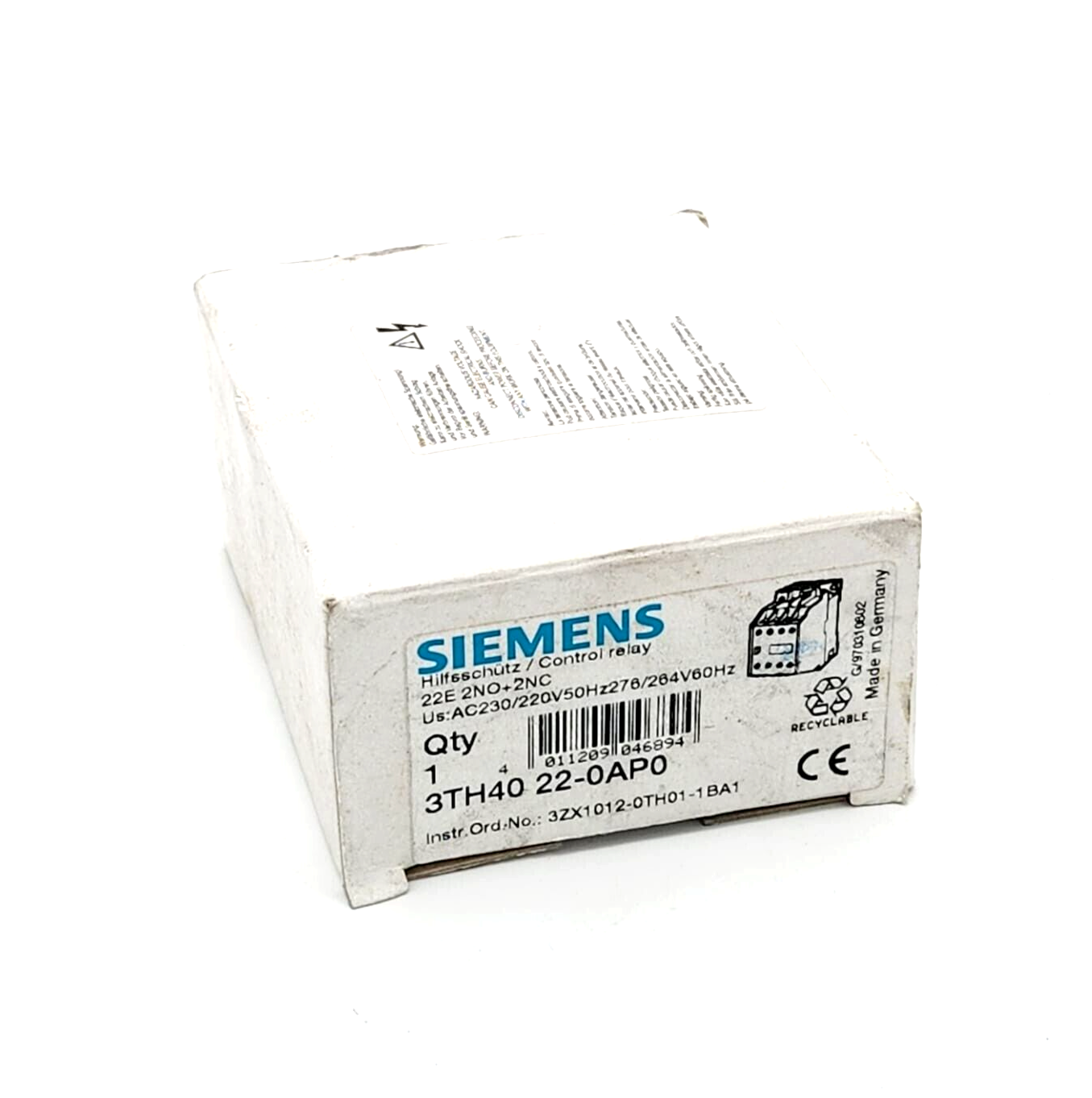 Siemens 3TH4022-0AP0 Hilfsschütz 22 E DIN EN 50011 2NO+2NC AC 230 V 50 HZ 277 V - A&T Onlineshop