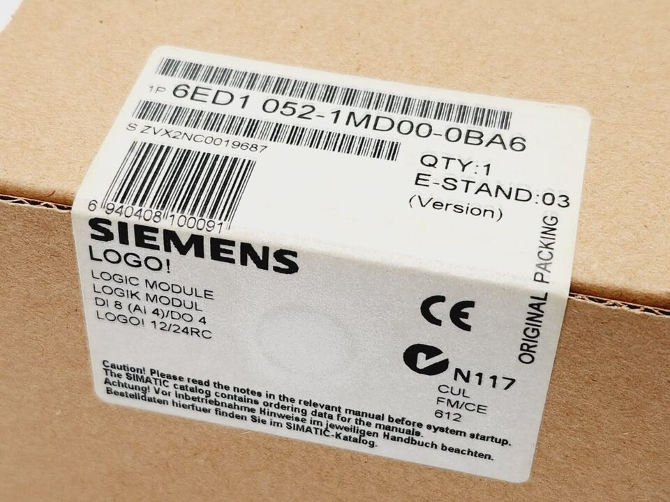 Siemens 6ED1052-1MD00-0BA6 LOGO! 12/24RC Logikmodul Display E-Stand: 03 - A&T Onlineshop