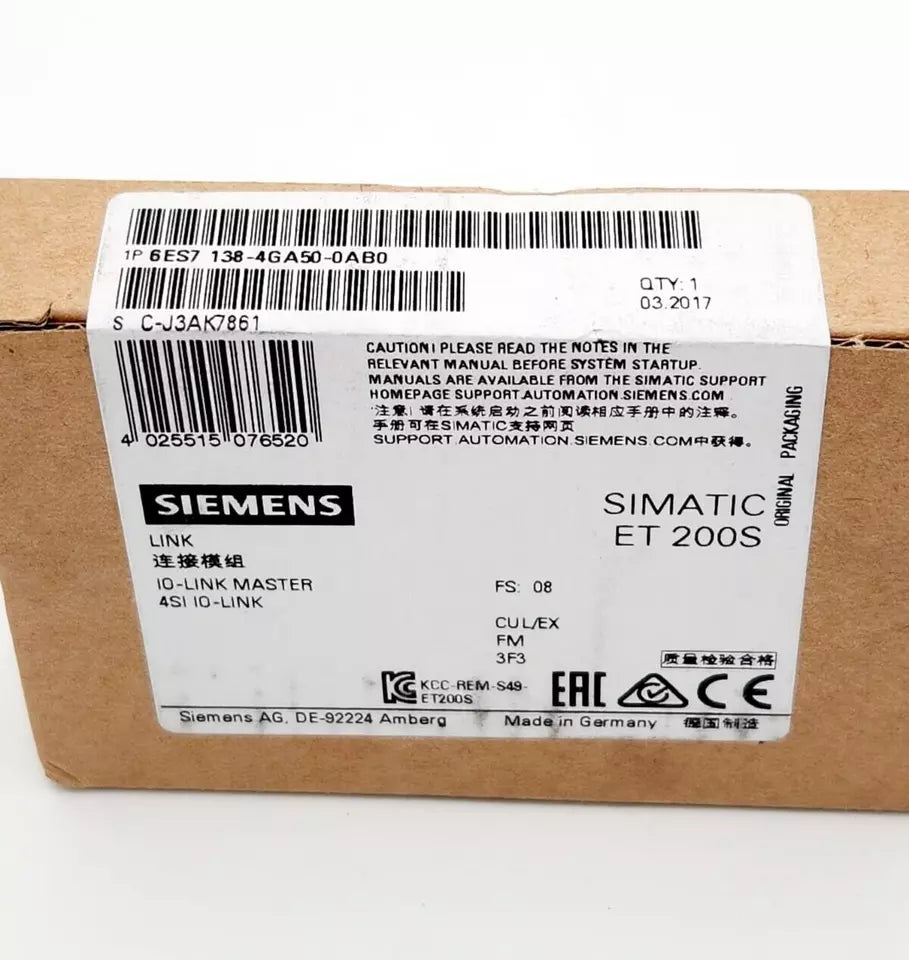 Siemens 6ES7138-4GA50-0AB0 SIMATIC DP Elektronikmodul für ET 200S E-Stand: 08