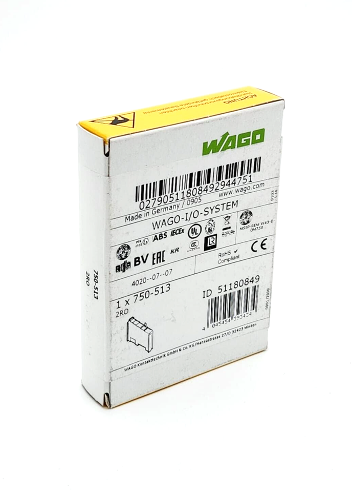 Wago 750-513, 2-Kanal-Relaisausgang, AC 250 V, 2,0 A, Potentialfrei, 2 Schließer - A&T Onlineshop