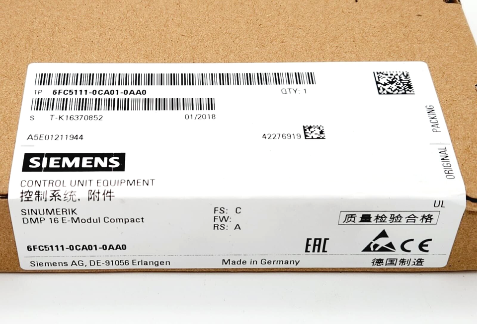 Siemens 6FC5111-0CA01-0AA0 SINUMERIK 840C/840CE/840D/840DE - A&T Onlineshop