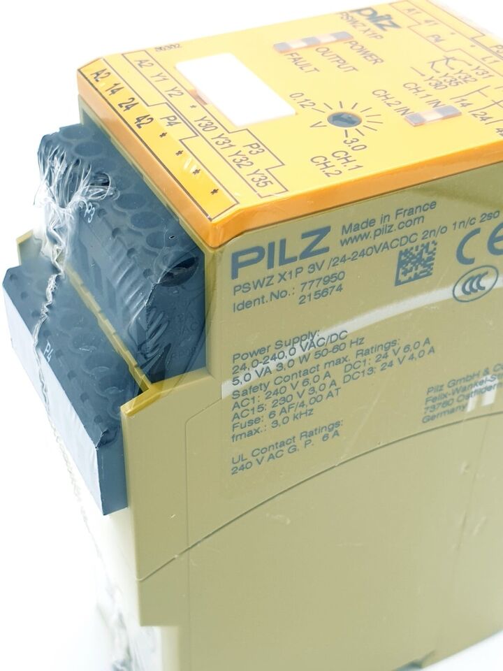 Pilz 777950 PSWZ X1P Sicherheitsschaltgerät 3V/24-240VAC/DC 2n/o 1n/c 2so - A&T Onlineshop